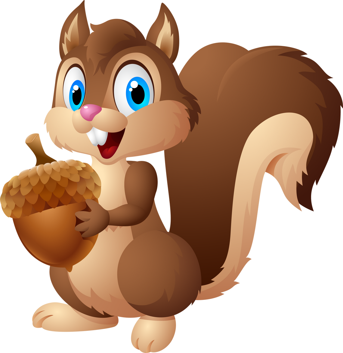 Carton Squirrel Holding Acorn